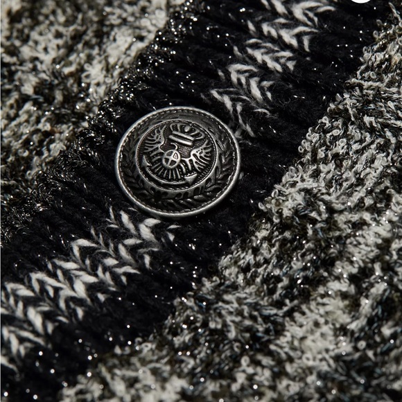 L’AGENCE Jenni Black & White Waffle Stitch Cardigan NEW - Picture 7 of 8